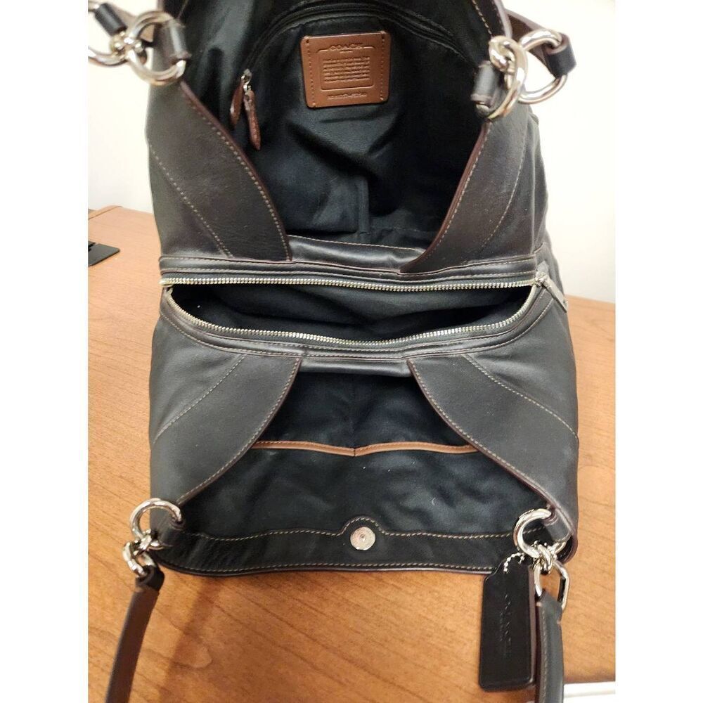 Coach Legacy Jacquard Lexy Black Canvas 3 Compartments Shoulder Bag - Picture 9 of 10